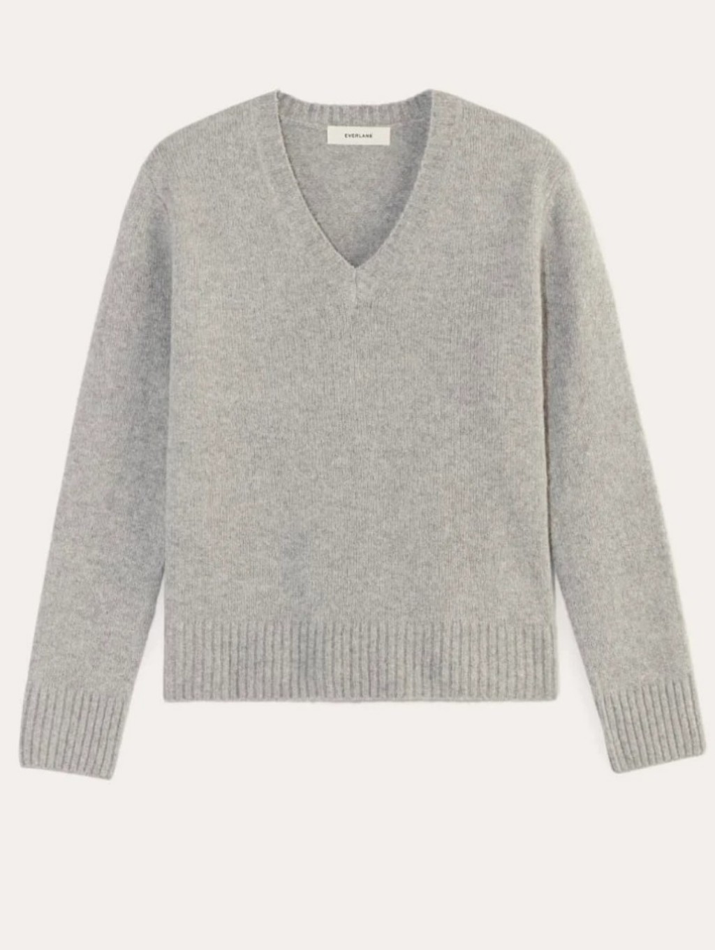 Nwot Everlane The V-Neck Sweater Heather Gray 100% Cotton Midweight Womens Small